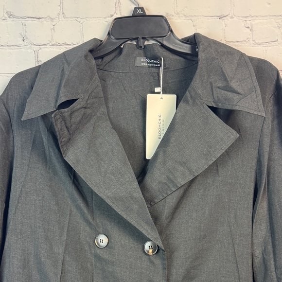 BloomChic Black Trench Coat Blazer Plus Size 2X - Picture 5 of 7